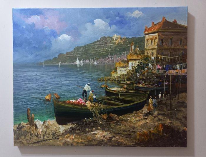 Guido Vuotto (1964) - Marina di Napoli., Antiek en Kunst, Kunst | Schilderijen | Klassiek