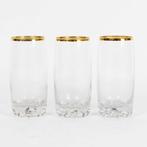 (3) Highball Glazen met Vergulde Rand, Antiek en Kunst, Antiek | Glas en Kristal, Ophalen