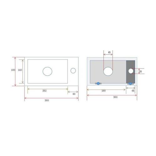 Fontein Boss & Wessing Marmerlook Links 36x18x9 cm Keramiek, Doe-het-zelf en Verbouw, Sanitair, Ophalen of Verzenden