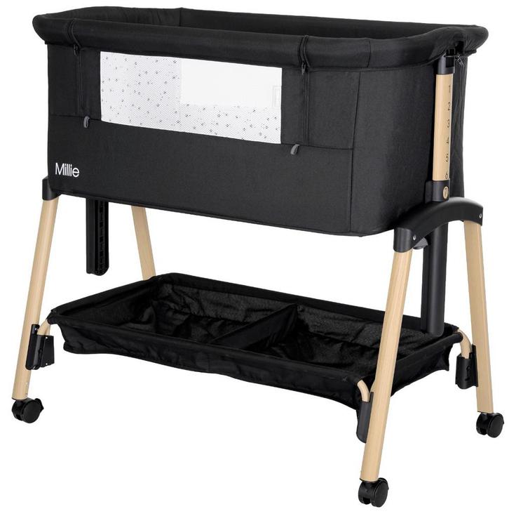 Lorelli Millie Black/Wood Wieg Aan Bed, Kinderen en Baby's, Babywiegjes en Ledikanten, Nieuw, Verzenden