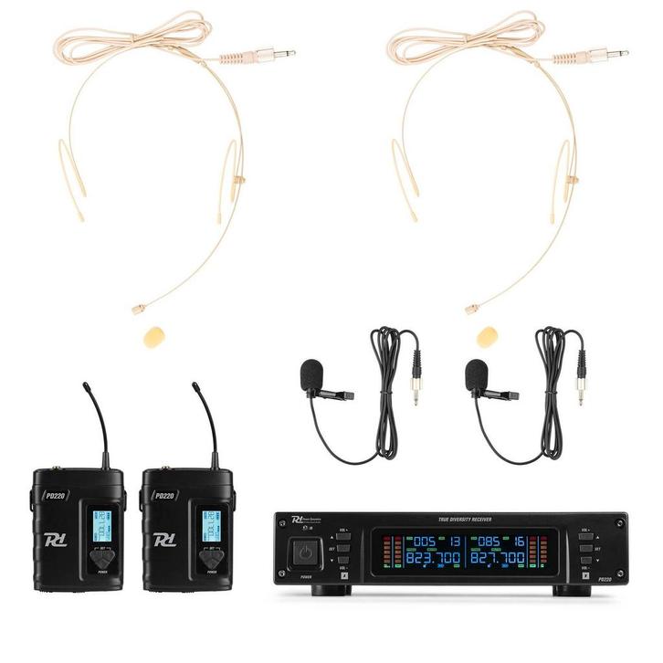 Retourdeal - Power Dynamics PD22B UHF systeem met 2 draadloz, Muziek en Instrumenten, Microfoons, Zo goed als nieuw, Verzenden