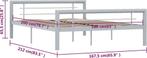 vidaXL - Bedframe - metaal - grijs - en - wit - 160x200 - cm, Ophalen of Verzenden, Nieuw