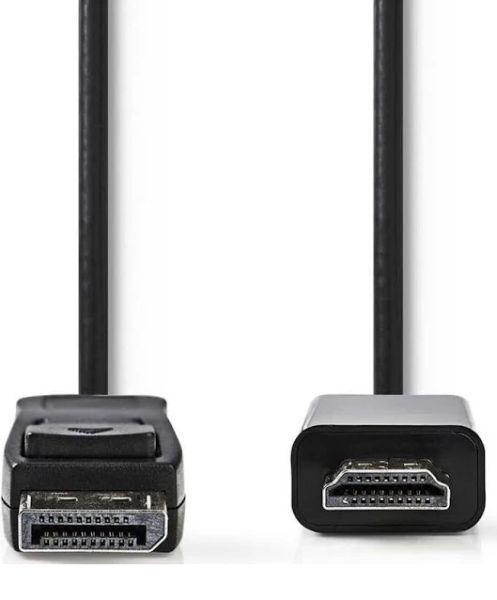 Nedis DisplayPort Kabel DisplayPort naar HDMI Connector-2M, Doe-het-zelf en Verbouw, Elektra en Kabels, Zo goed als nieuw, Ophalen of Verzenden