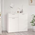 vidaXL Dressoir 80x36x75 cm bewerkt hout hoogglans wit, Huis en Inrichting, Kasten | Dressoirs, Verzenden, Nieuw, 50 tot 100 cm