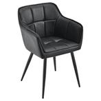 Eetkamerstoel Birmingham set van 4 fauteuils 81x57x53 cm zwa, Huis en Inrichting, Stoelen, Verzenden, Nieuw