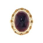 Gouden vintage ring met granaat 14 krt, Sieraden, Tassen en Uiterlijk, Ringen, Ophalen of Verzenden, Nieuw