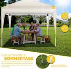 Partytent - Opvouwbaar - 3x3 m - Paviljoen - Easy up - Creme, Tuin en Terras, Verzenden, Zo goed als nieuw