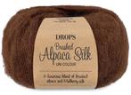 DROPS Brushed Alpaca Silk Uni Colour - 38 chocoladebruin -, Hobby en Vrije tijd, Breien en Haken, Ophalen of Verzenden, Nieuw