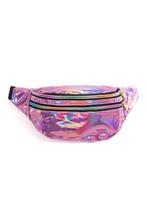 Roze Heuptas Holografisch Twee Ritsen Iridescent Fanny Pack, Ophalen of Verzenden, Nieuw, Roze, Overige typen