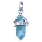 Zilveren Larimar edelsteen met potlood vatting kettinghanger, Sieraden, Tassen en Uiterlijk, Kettinghangers, Verzenden, Nieuw