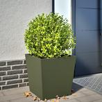 vidaXL Plantenbak 50x50x50 cm staal olijfgroen, Tuin en Terras, Bloembakken en Plantenbakken, Verzenden, Nieuw, Metaal