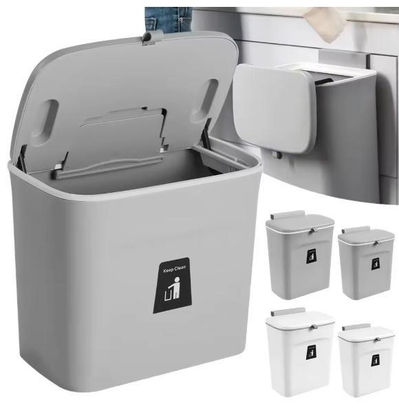 Hangende Wandprullenbak 7L/9L – Met Deksel, Compact Design, Huis en Inrichting, Woonaccessoires | Prullenbakken, Nieuw, Verzenden