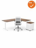 Hoekbureau Tube - Ronde hoek - wit onderstel - afmeting en b, Werkplek, Ophalen of Verzenden, Gebruikt, Bureau