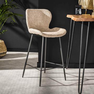 *WOONWINKEL* Beige Barstoel Boucle beschikbaar voor biedingen