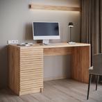 Meubella bureau eiken 140 cm | 4 lades | Met kabeldoorvoer, Verzenden, Nieuw