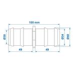 ProPlus Rechte slangtule - Ø 40 mm - Polypropyleen - Temp.., Tuin en Terras, Tuinslangen, Ophalen of Verzenden, Nieuw