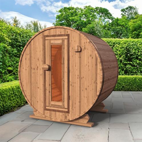 Red Knotty Cedar barrelsauna Ø209 x 160 cm, Sport en Fitness, Sauna, Fins of Traditioneel, Complete sauna, Nieuw, Ophalen of Verzenden