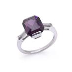 Ring Platina 6,35 ct. natuurlijke paarse spinel en diamanten, Nieuw