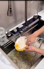 Luxe Multifunctionele Waterval Keuken Wasbak/Spoelbak, Huis en Inrichting, Keuken | Keukenelementen, Verzenden, Zwart, Nieuw, 50 tot 100 cm