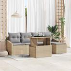 vidaXL Tuin Sofa Set met kussen 6 pcs Beige en Licht Grijs, Verzenden, Nieuw, Rotan