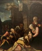 Italienische Schule (XVII-XVIII) - Anbetung der heiligen, Antiek en Kunst