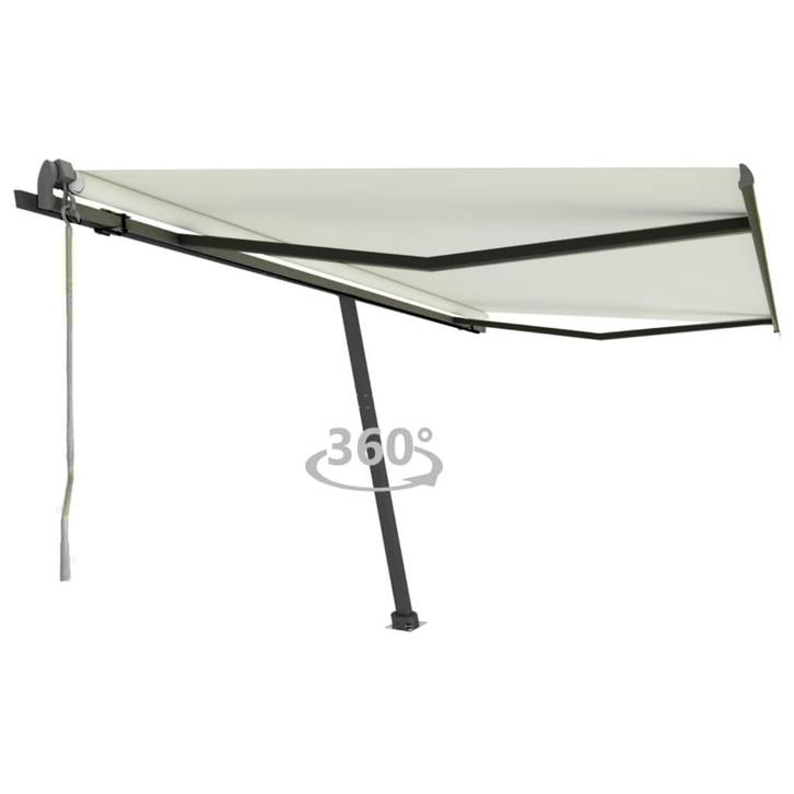 vidaXL Luifel vrijstaand automatisch 400x350 cm crèmekleurig, Tuin en Terras, Zonneschermen, Nieuw, Verzenden