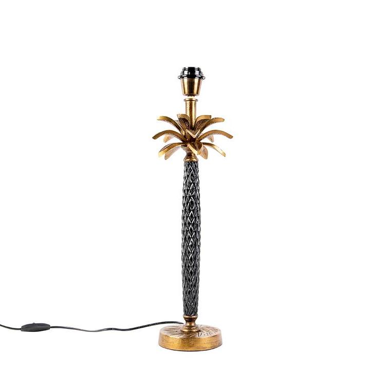 Art Deco tafellamp brons met zwart zonder kap - Areka, Huis en Inrichting, Lampen | Tafellampen, Nieuw, 50 tot 75 cm