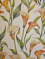 Art Nouveau-stof met Calla-lelies in natuurlijk katoen -