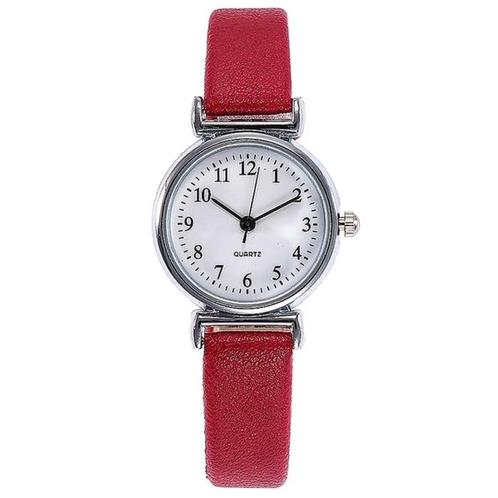 Fako® - Horloge - Ø 26mm - Zilverkleurig - Rood, Sieraden, Tassen en Uiterlijk, Horloges | Dames, Verzenden