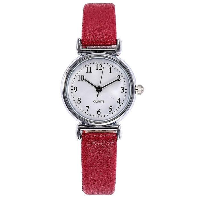 Fako - Horloge - Ø 26mm - Zilverkleurig - Rood, Sieraden, Tassen en Uiterlijk, Horloges | Dames, Verzenden