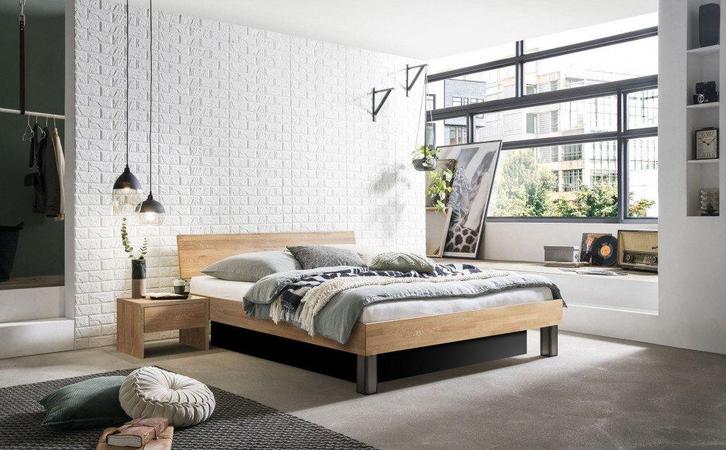 Waterbed Lodi massief eiken 100x200, Huis en Inrichting, Slaapkamer | Waterbedden, Nieuw, Gestabiliseerd, Tweepersoons, Verzenden