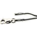 Witgouden slangen schakel ketting | 40 cm (venetiaans), Sieraden, Tassen en Uiterlijk, Kettingen, Ophalen of Verzenden, Gebruikt