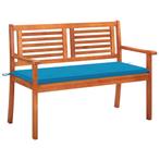 vidaXL Tuinbank 2-zits met kussen 120 cm massief, Verzenden, Nieuw, Hout