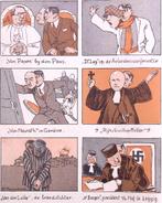 De verschillende gezichten van Hitler op spotprent (Lithos), Antiek en Kunst, Verzenden