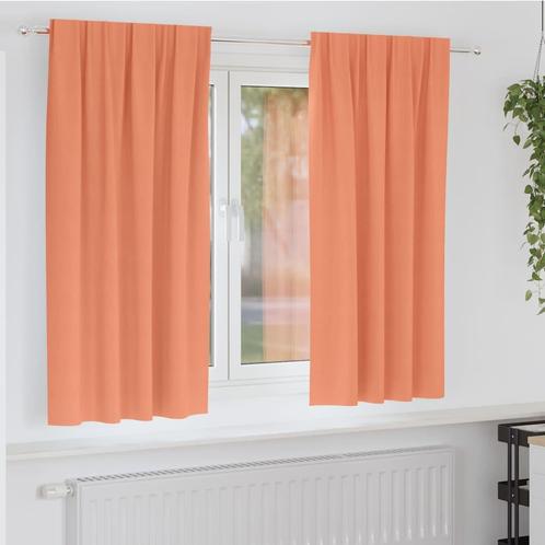 vidaXL Gordijnen met gordijnen 2 pcs Terracotta Polyester, Huis en Inrichting, Stoffering | Gordijnen en Lamellen, Bruin, Nieuw