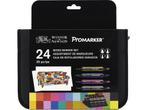Winsor & Newton - Brush- & Promarker etui - 24 kleuren -, Verzenden, Zo goed als nieuw