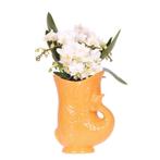 Kolibri Orchids | Witte orchidee Nazaré + Fish pot oranje, Verzenden, Nieuw
