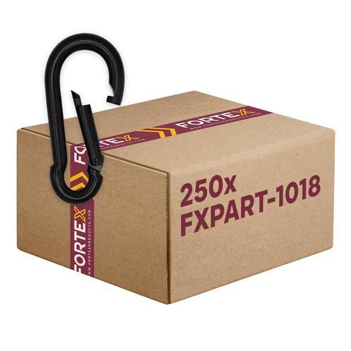 250x FORTEX Karabijnhaak 6x60mm WLL 120  kg zwart DIN 5299, Muziek en Instrumenten, Licht en Laser, Verzenden