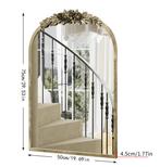 Boogvormige Wandspiegel met Antieke Messing Look, Verzenden, Nieuw