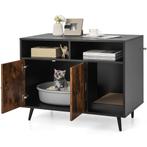 LIVSK Houten Kattenkast - Ruime Opbergruimte met 2 Open Vakk, Verzenden, Nieuw