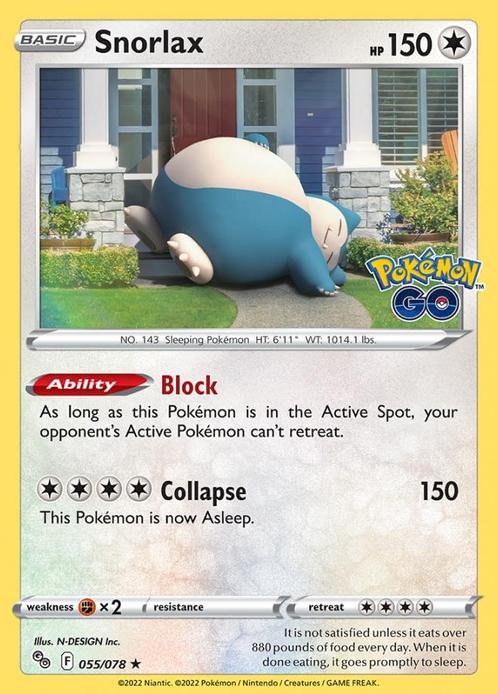 Snorlax 055/078 Holo Pokémon Go, Hobby en Vrije tijd, Verzamelkaartspellen | Pokémon, Losse kaart, Nieuw, Foil, Ophalen of Verzenden