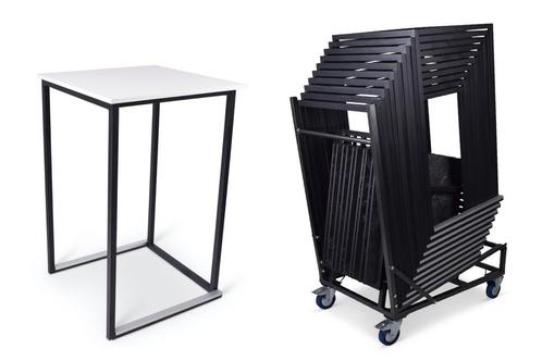 Supercombi - 10x statafel Times Square naar keuze + trolley, Tuin en Terras, Tuintafels, Kunststof, Vierkant, Ophalen of Verzenden