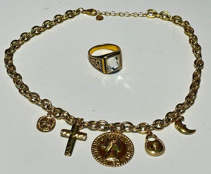 Religieuze set met katholiek kruis en circonia., Antiek en Kunst, Antiek | Boeken en Bijbels