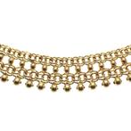 Vintage gouden galeriedraad schakelcollier (Ketting), Ophalen of Verzenden, Gebruikt, Overige kleuren, Goud