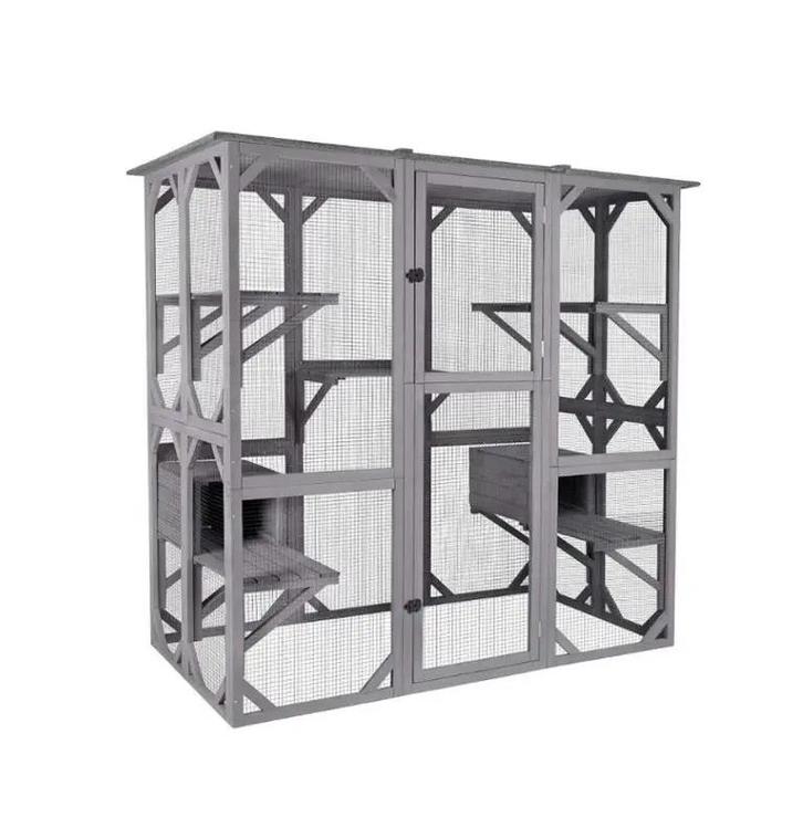 MaxxPet Kattenkooi - kattenvolière - 166x90x180cm Grijs, Dieren en Toebehoren, Katten-accessoires, Nieuw, Verzenden