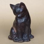 sculptuur, zittende kat - 19 cm - Brons, Antiek en Kunst