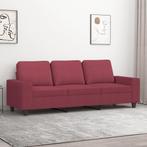 vidaXL Driezitsbank 180 cm stof wijnrood, Verzenden, Stof, 200 tot 250 cm, Driepersoons