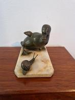 Henri Rischmann - sculptuur, Le canard et lescargot - 9 cm, Antiek en Kunst