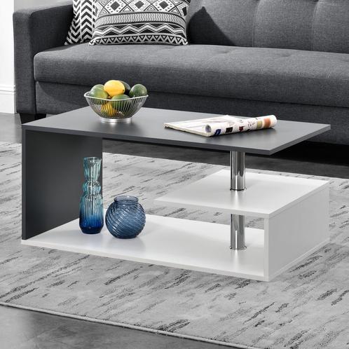 Salontafel Monster 90x50x41cm - wit en donkergrijs, Huis en Inrichting, Tafels | Salontafels, Nieuw, Verzenden