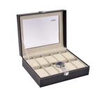 Horlogedoos zwart. Opbergbox voor 10 horloges, Verzenden, Nieuw, Zwart, Hardcase